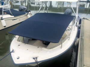 Among the odd requests William Bennett of Boat Bright Custom Canvas in Hardeeville, S.C., has received was for a virtually "flat" bimini. It proved to be an exercise in both geometry and engineering.
