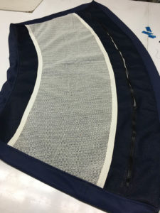 Photo 7: Bottom face with non-skid fabric and zipper installed.