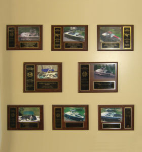 MFA Awards of Excellence and Awards of Distinction displayed in his shop contribute to Jones' marketing strategies.