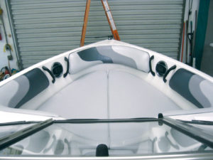 The completed bow on a 2002 Moomba.