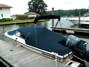 Attached with snaps, cockpit covers are taut, use less material, present lower profile and have less wind resistance. Photo: Mike Johnson, Mike's Marine Custom Canvas, Virginia Beach, Va.