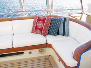 Completed couch on port side of flybridge. We did the same on starboard side.