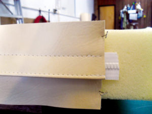 This is a zipper for a 3-inch foam seat cushion.
