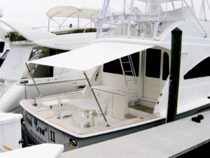 Temporary shading systems are designed for easy deployment, and do not require additional hardware on the boat.