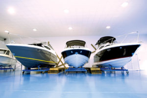 Heated indoor winter storage areas allow fabricators to perform large-enclosure work while boats are out of the water.