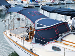 When designing each dodger, Iverson's Design considers the uniqueness of each sailboat. Clients specify the height they want and how far back into the cockpit they want the dodger to extend. They also choose from a variety of colors and materials.