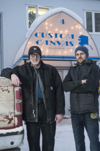 Eric Walton, MFC (left), and Devlin McKee, CC, the co-owners of Custom Canvas Alaska, are based in Fairbanks, Ala,, but they often work with customers in remote locations. Photo by Greg Martin.