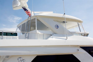 Charles Klein, owner of Dorsal LLC, Sturgeon Bay, Wis., says his customers deal with cold, bugs, sun, wind and spray, requiring a lot of protection during the region’s short boating season.