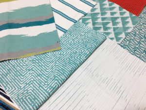 Aqua-hued fabrics come in many patterns and offer customers creative options freshen up dated upholstery and other interior fabrications.