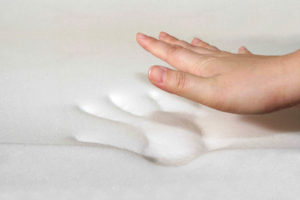 Memory foam quickly molds to pressure.