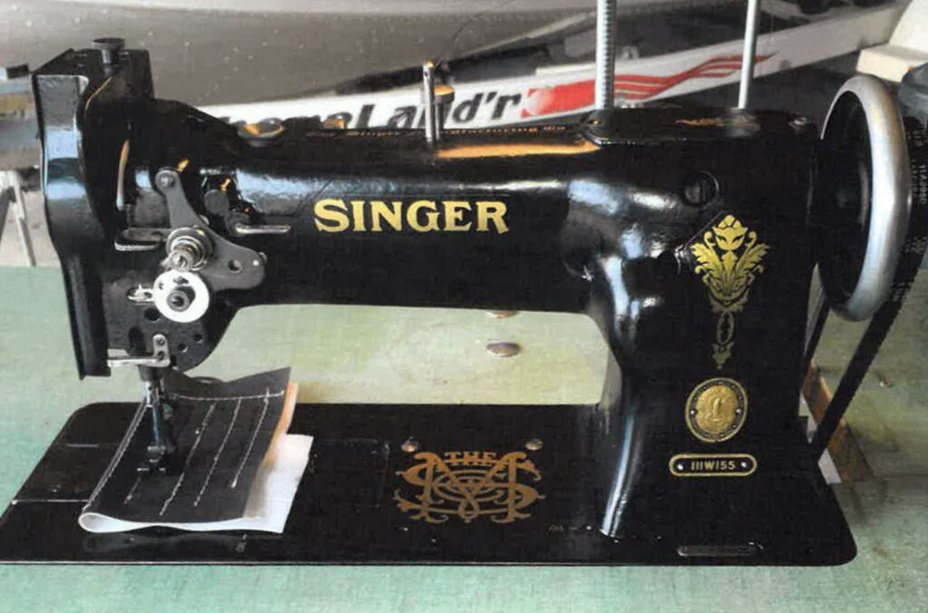 A vintage Singer sewing machine.